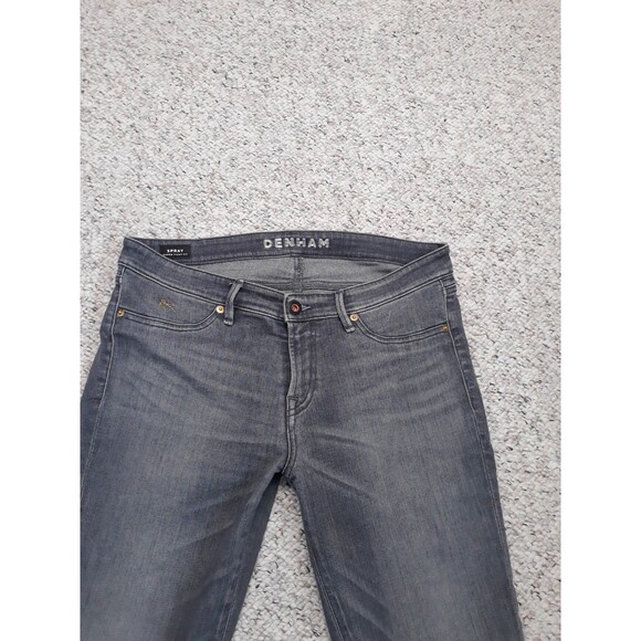 30 DENHAM Mid Rise Spray Super Tight Fit Skinny Gray - Picture 2 of 8
